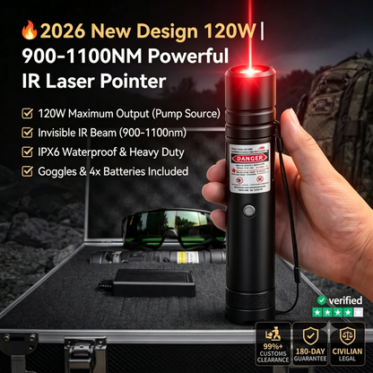 🔦 2026 New Design 120W 900-1100NM Powerful IR Laser Pointer