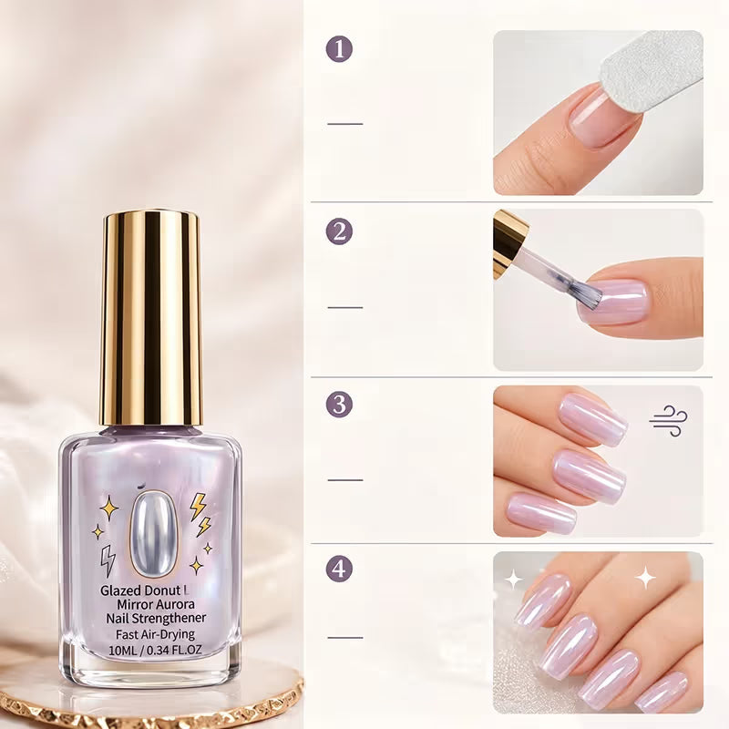 2PCS Lilac Glossy Mirror Nail Strengthener