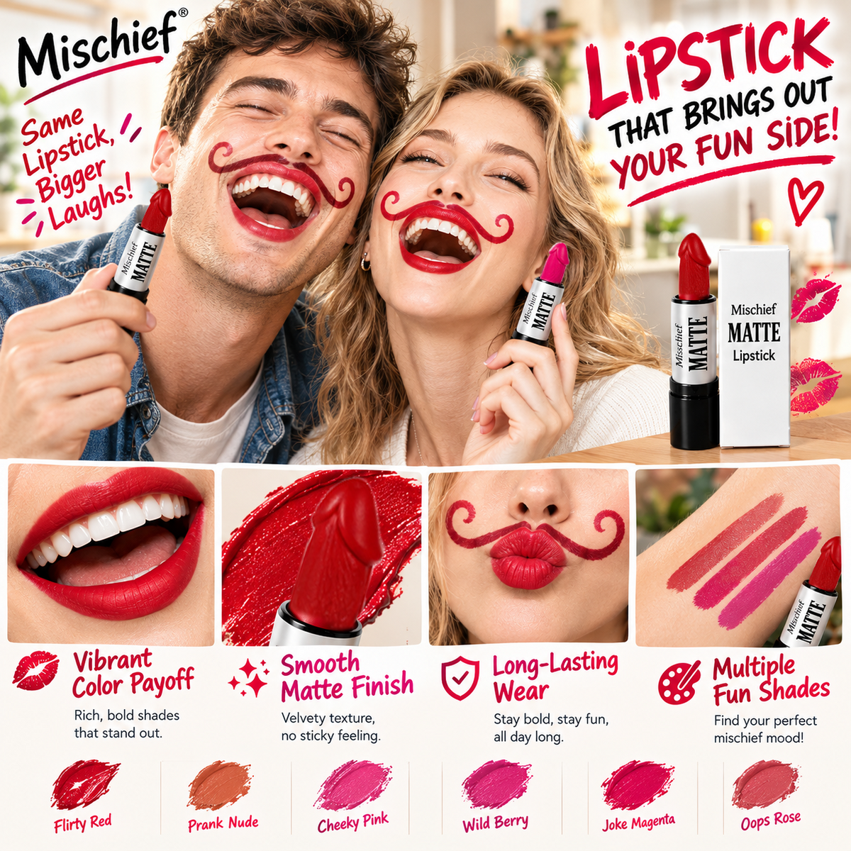 ⭐FUNNY LIPS PRANK LIPSTICK🎁Great for Halloween＆Christmas gag gifts for women