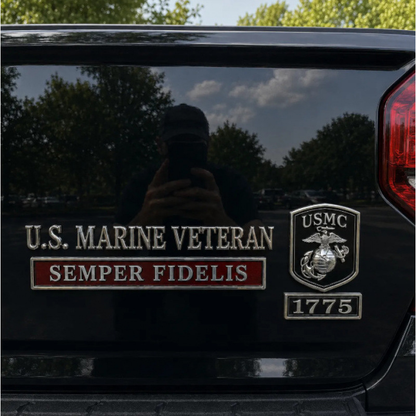 U.S. Marine Corps Semper Fi Devil Dog Car Emblem Metal Badge