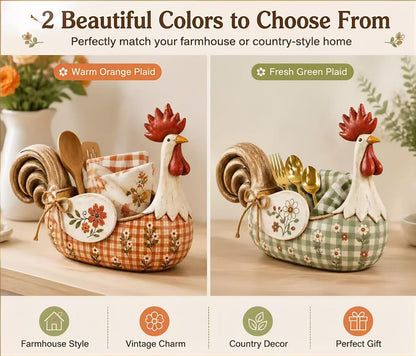 🐓 Farmhouse Rooster Storage Basket