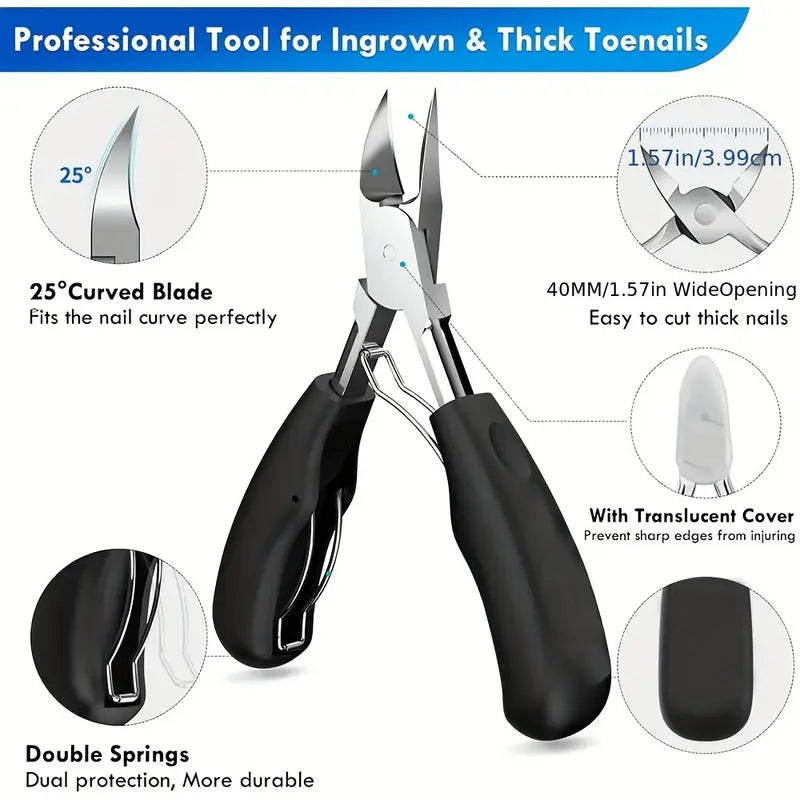 6PCS Wide-Jaw Toenail Clippers for Thick Nails