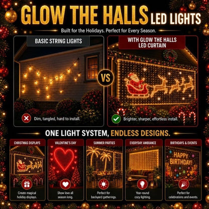 🎄✨ Turn Your Balcony Into A Giant LED Light Show! 📱Smart 400-LED Animated Mesh Screen