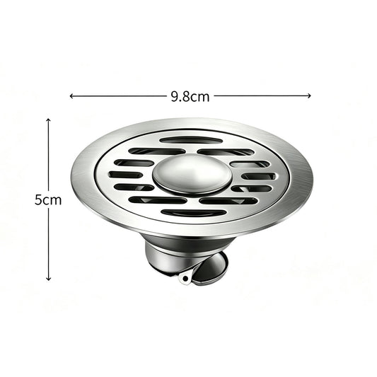 Stainless Steel Floor Drain Includes Self - Sealing Core and Debris Filter