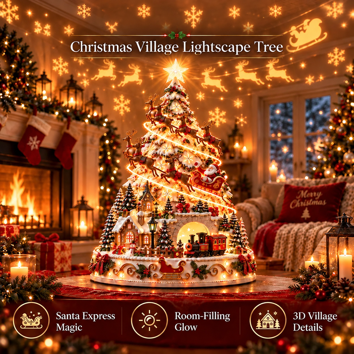 🎄🏆 60,000+ Sold - 🎄Christmas Village Lightscape Tree 🏆