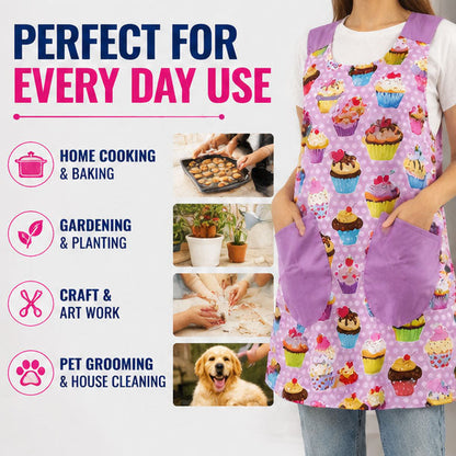 Cross Over Vest Style Apron with 2 Large Pockets