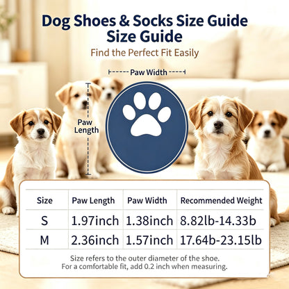4Pcs Dog Paw Protector Booties with Adjustable Straps