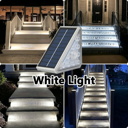 Sensor Solar Stair Lights Outdoor, Super Bright LED Solar Powered Step Lights