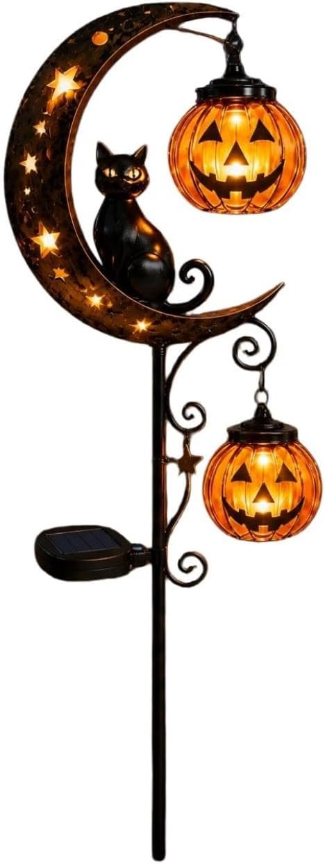 Solar Halloween Black Cat Garden Stake Light