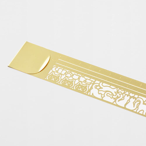 Hand-painted cat-themed ruler