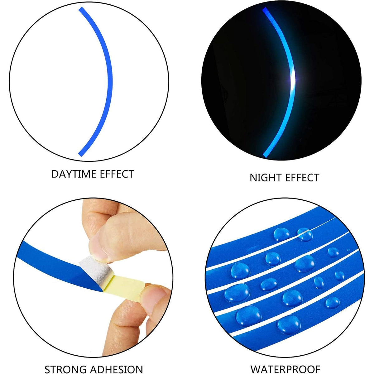 16''-17'' Reflective Wheel Rim Stripe Decal for Motorcycle, Car, Cycling, Bike