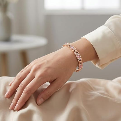 Women's Magnetic Chain Bracelet with Crystal Inlay