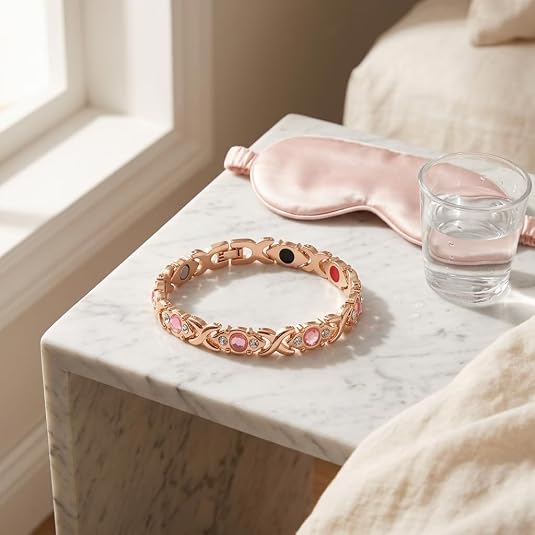 Women's Magnetic Chain Bracelet with Crystal Inlay