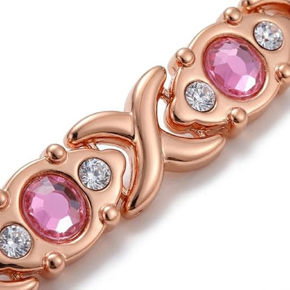 Women's Magnetic Chain Bracelet with Crystal Inlay