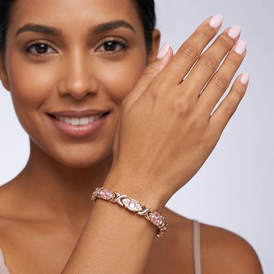 Women's Magnetic Chain Bracelet with Crystal Inlay