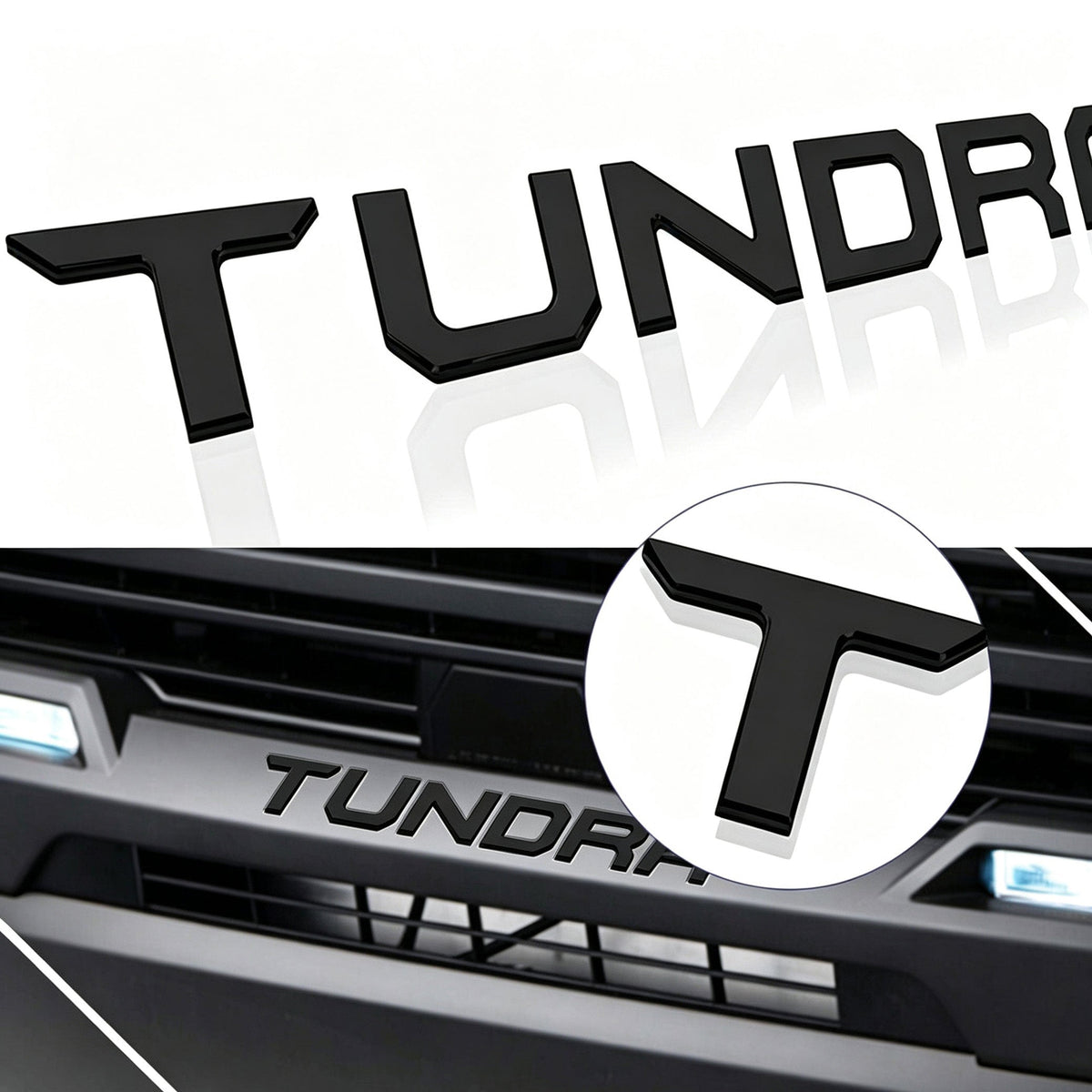 Toyota Tundra Tailgate Insert Letters 3D Raised Rear Emblems