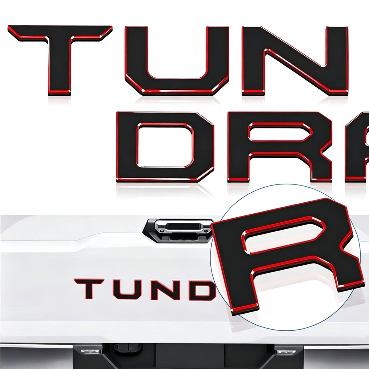 Toyota Tundra Tailgate Insert Letters 3D Raised Rear Emblems
