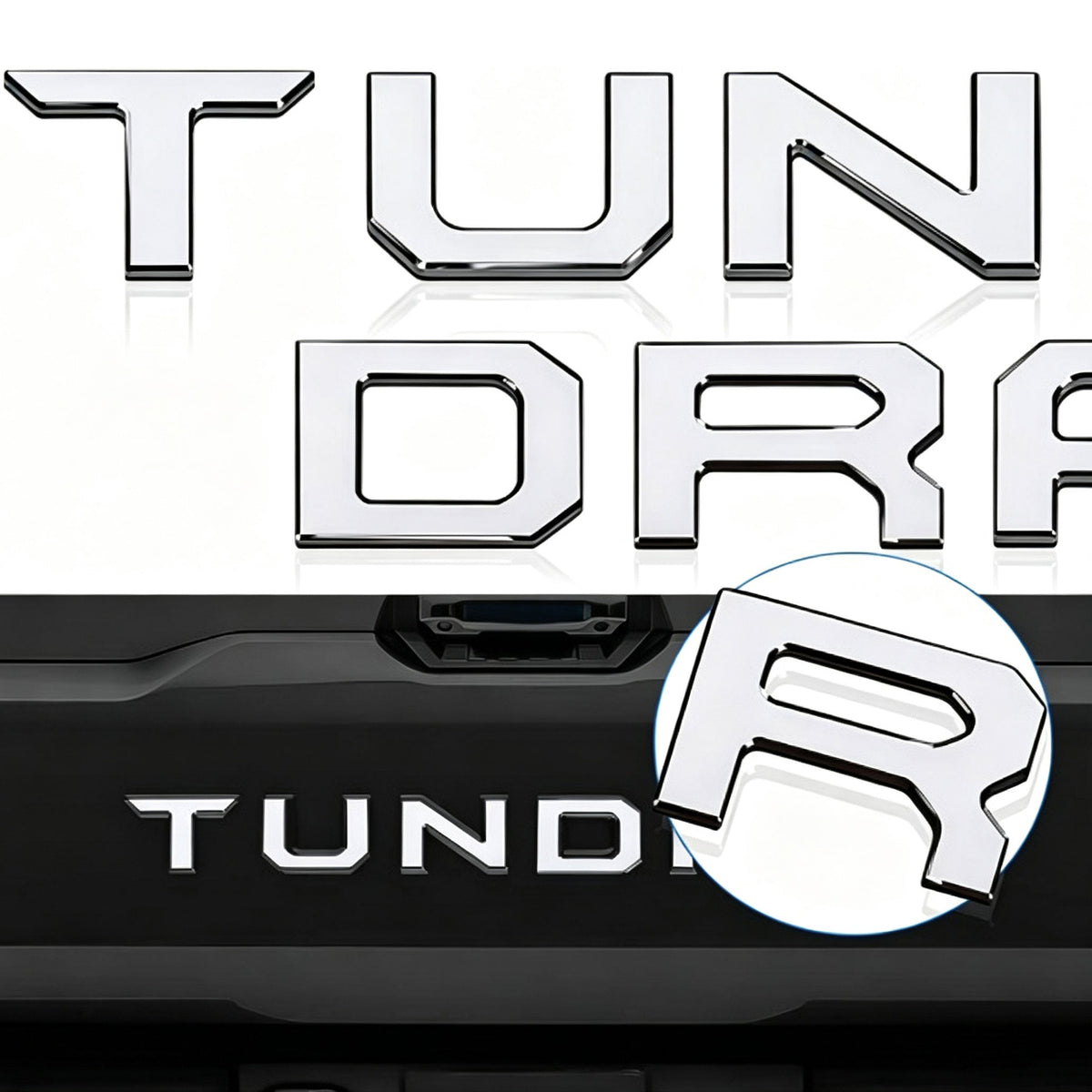 Toyota Tundra Tailgate Insert Letters 3D Raised Rear Emblems