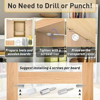 40 Count Self-Tapping Screws,Shelf Support Pegs,Shelf Pins with Non-Slip Sleeve