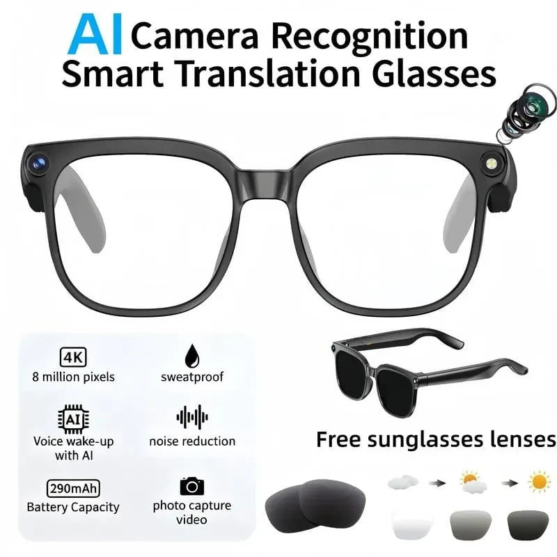 AIMB G2 Smart AI Translation Camera Bluetooth Glasses