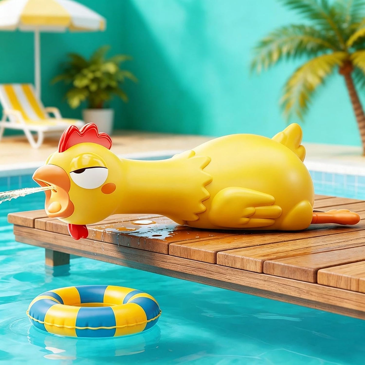 Electronic Water Squirter Long Range Large Capacity Funny Chicken