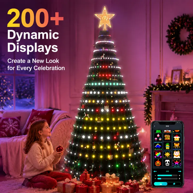 Smart Christmas Tree Lights -Color-Changing Light String with Remote and APP Control