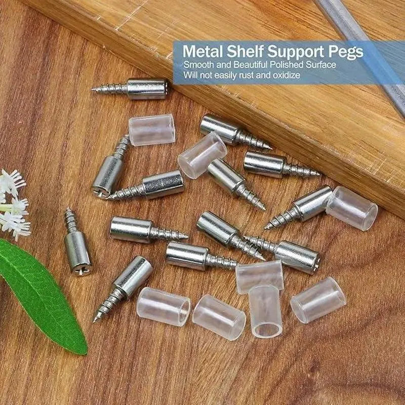 40 Count Self-Tapping Screws,Shelf Support Pegs,Shelf Pins with Non-Slip Sleeve