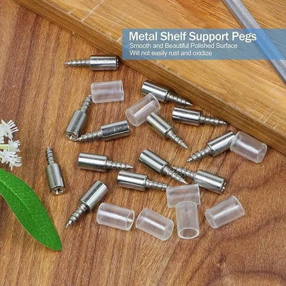 40 Count Self-Tapping Screws,Shelf Support Pegs,Shelf Pins with Non-Slip Sleeve