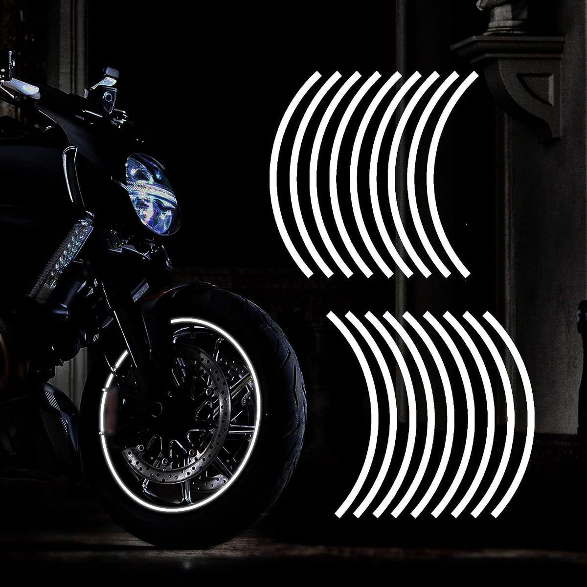 16''-17'' Reflective Wheel Rim Stripe Decal for Motorcycle, Car, Cycling, Bike