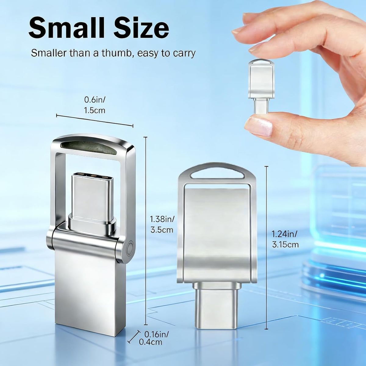 2TB USB Flash Drive for Phones and Computers – Dual-Interface (USB-C & USB-A) Storage Stick