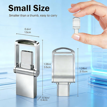 2TB USB Flash Drive for Phones and Computers – Dual-Interface (USB-C & USB-A) Storage Stick