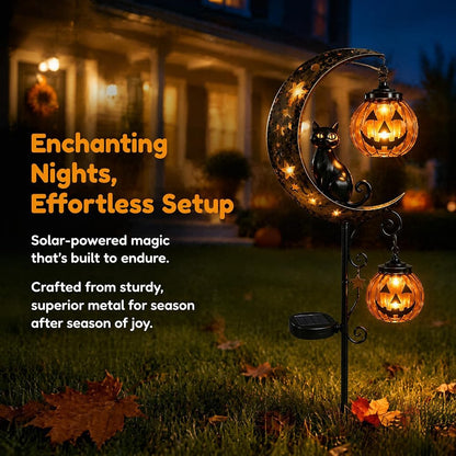 Solar Halloween Black Cat Garden Stake Light