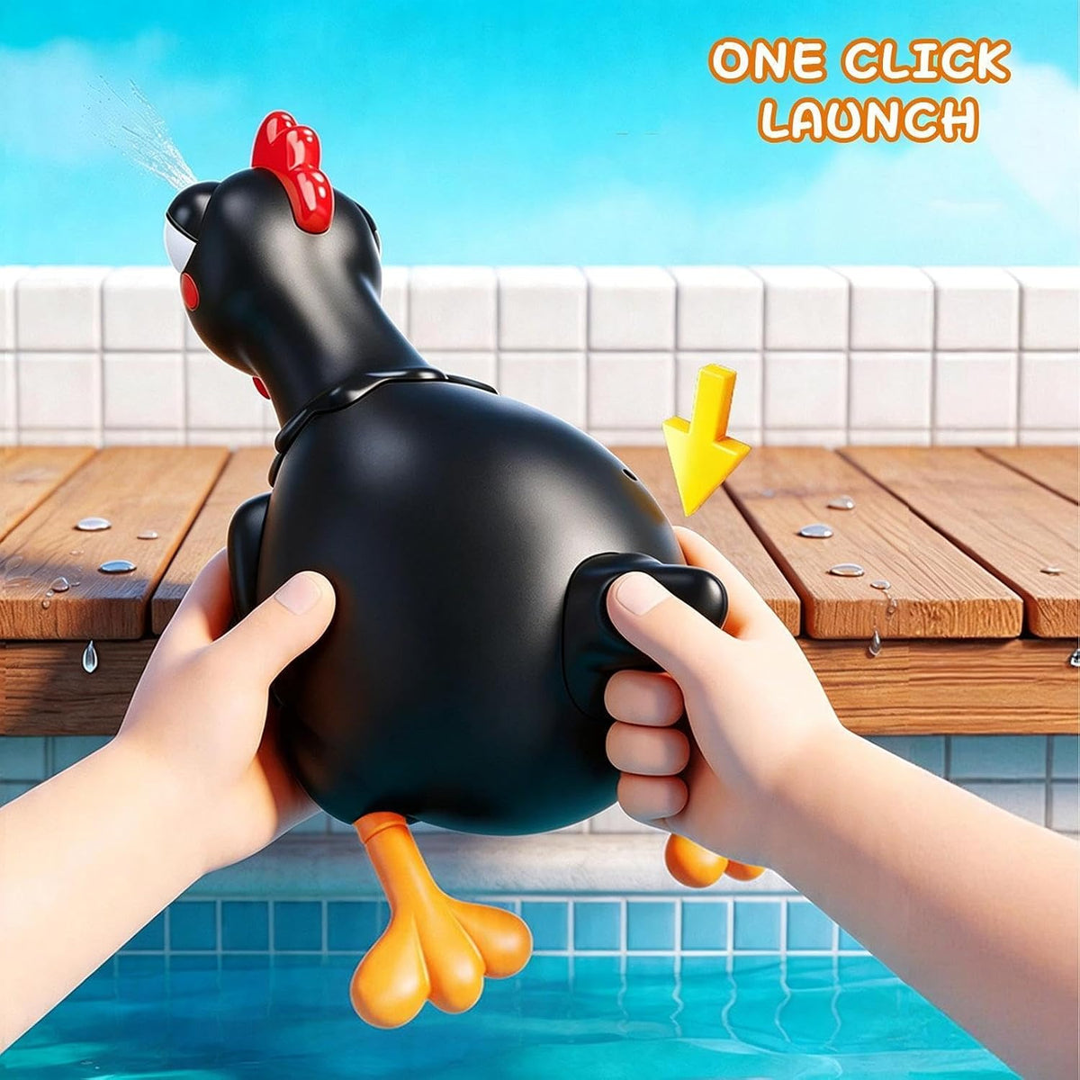 Electronic Water Squirter Long Range Large Capacity Funny Chicken