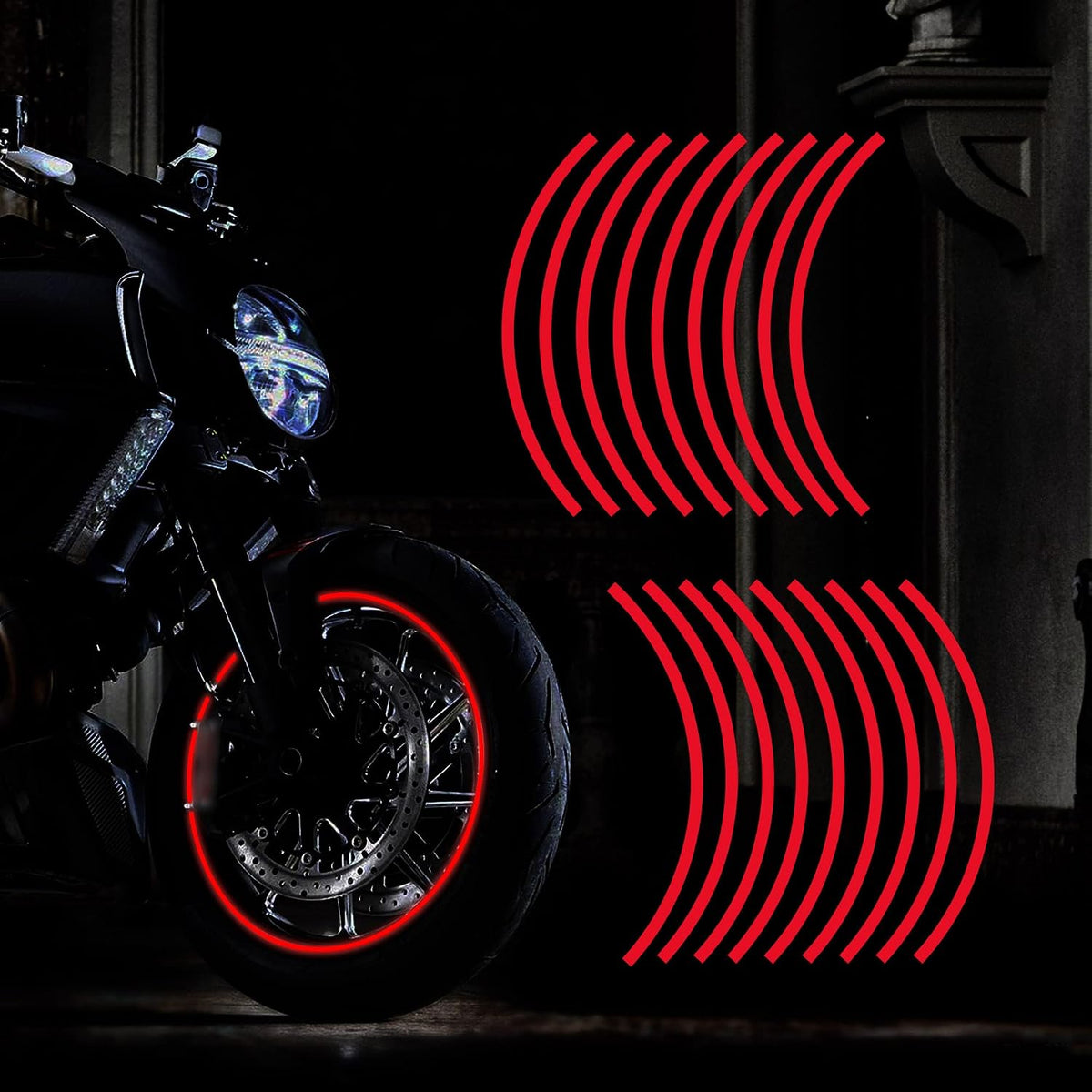 16''-17'' Reflective Wheel Rim Stripe Decal for Motorcycle, Car, Cycling, Bike