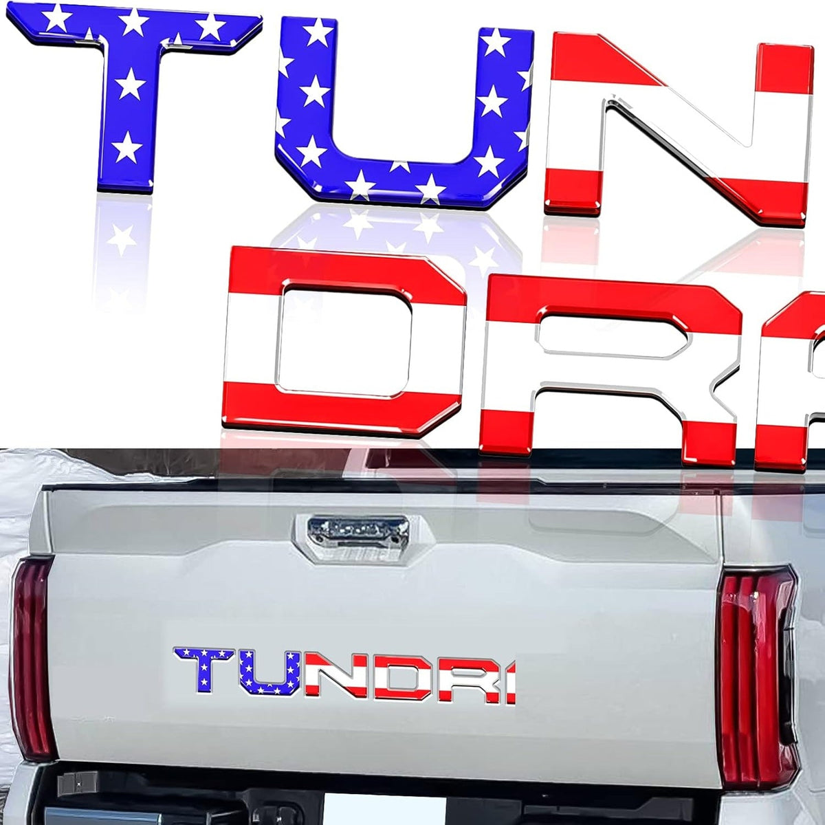 Toyota Tundra Tailgate Insert Letters 3D Raised Rear Emblems