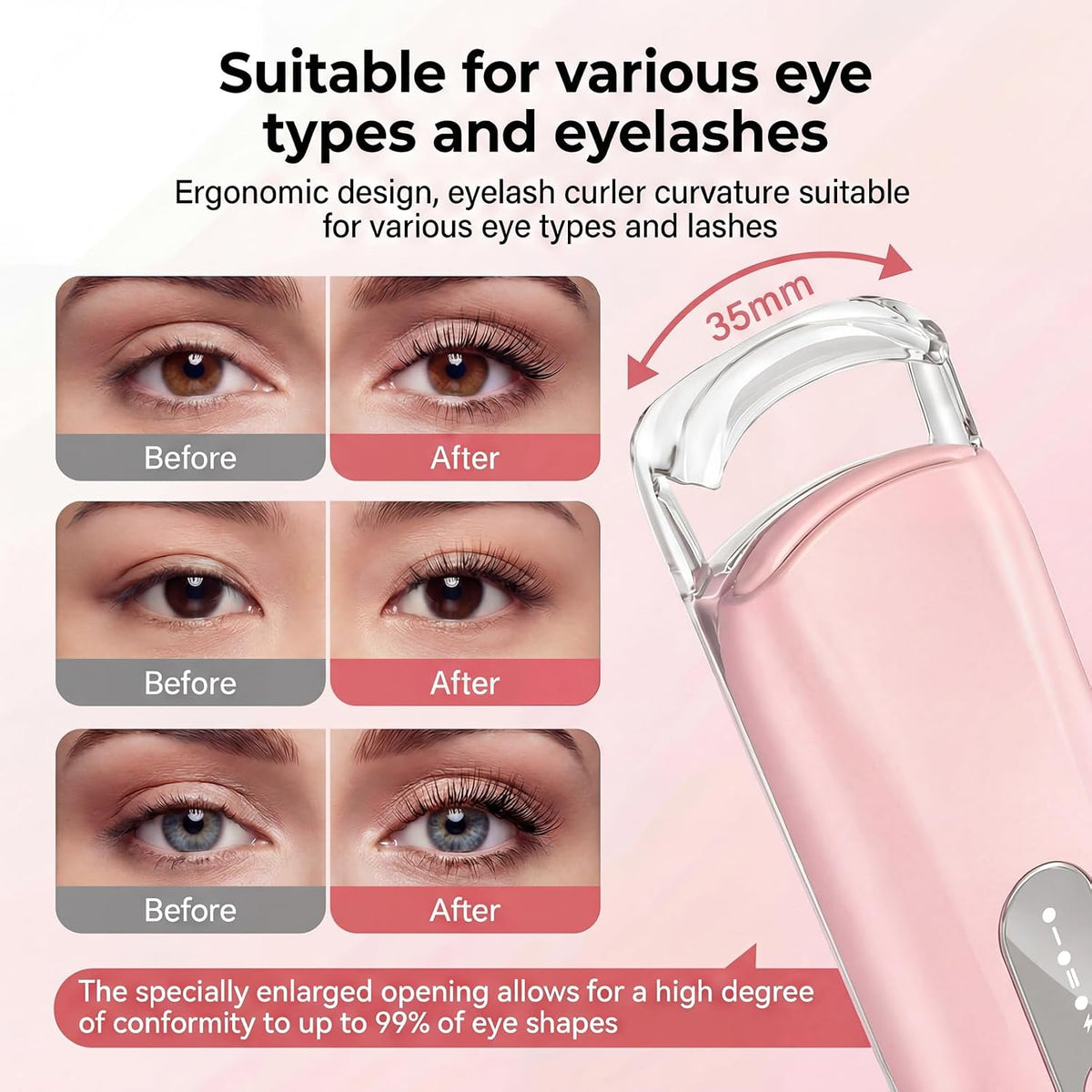 Heated Eyelash Curler – Innovative Curling Function – Portable Beauty Tool