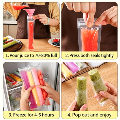 50 Disposable Ice Popsicle Mold Bags