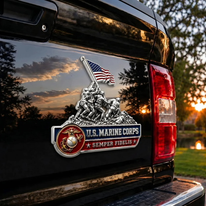 U.S. Marine Corps Semper Fi Devil Dog Car Emblem Metal Badge