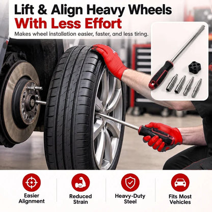 🔥HOT SALE🔥🔧 Heavy Wheel Fitting Tool – Hub Positioning & Tire Mounting Assistant