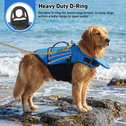 Ripstop Dog Life Jacket, Dog Life Vest With Rescue Handle Keep Doggy Safe