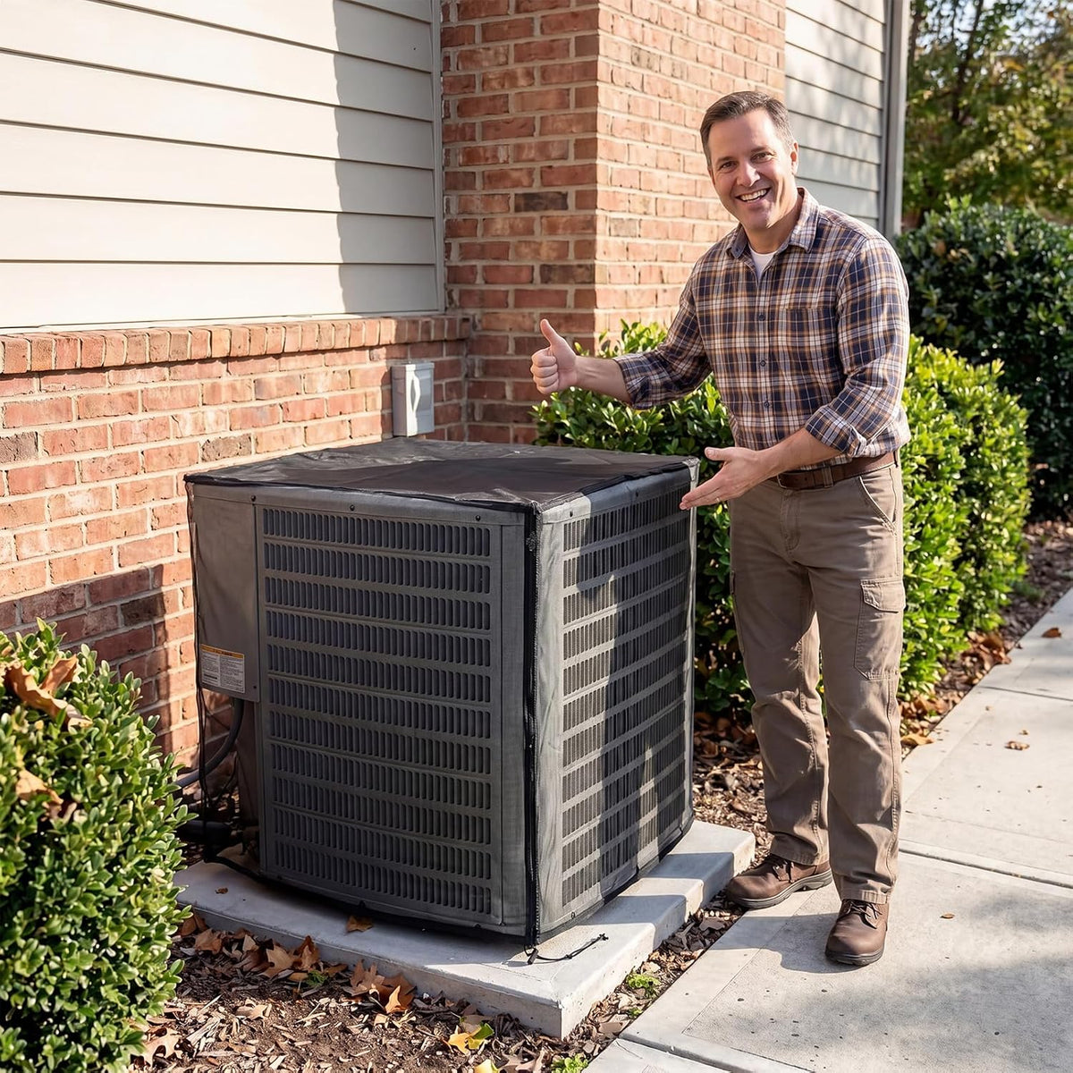 Heavy-Duty Full Mesh Air Conditioner Cover, All-Season Outdoor AC Unit Protector