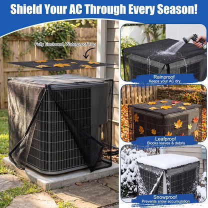 Heavy-Duty Full Mesh Air Conditioner Cover, All-Season Outdoor AC Unit Protector