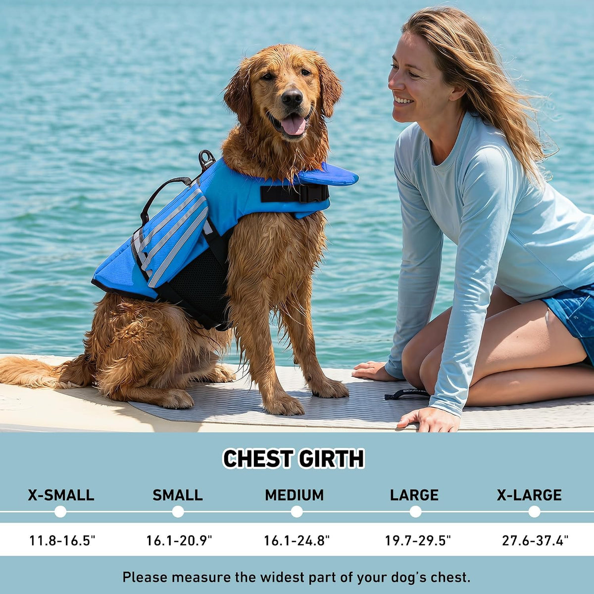 Ripstop Dog Life Jacket, Dog Life Vest With Rescue Handle Keep Doggy Safe