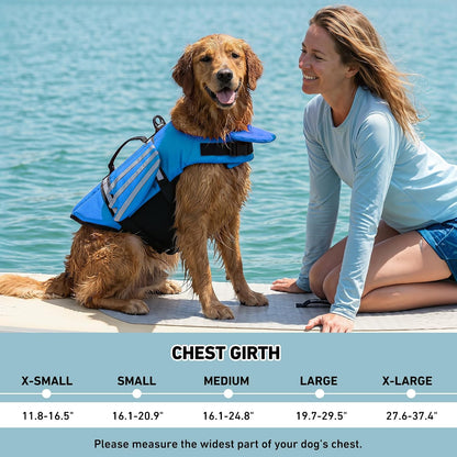 Ripstop Dog Life Jacket, Dog Life Vest With Rescue Handle Keep Doggy Safe