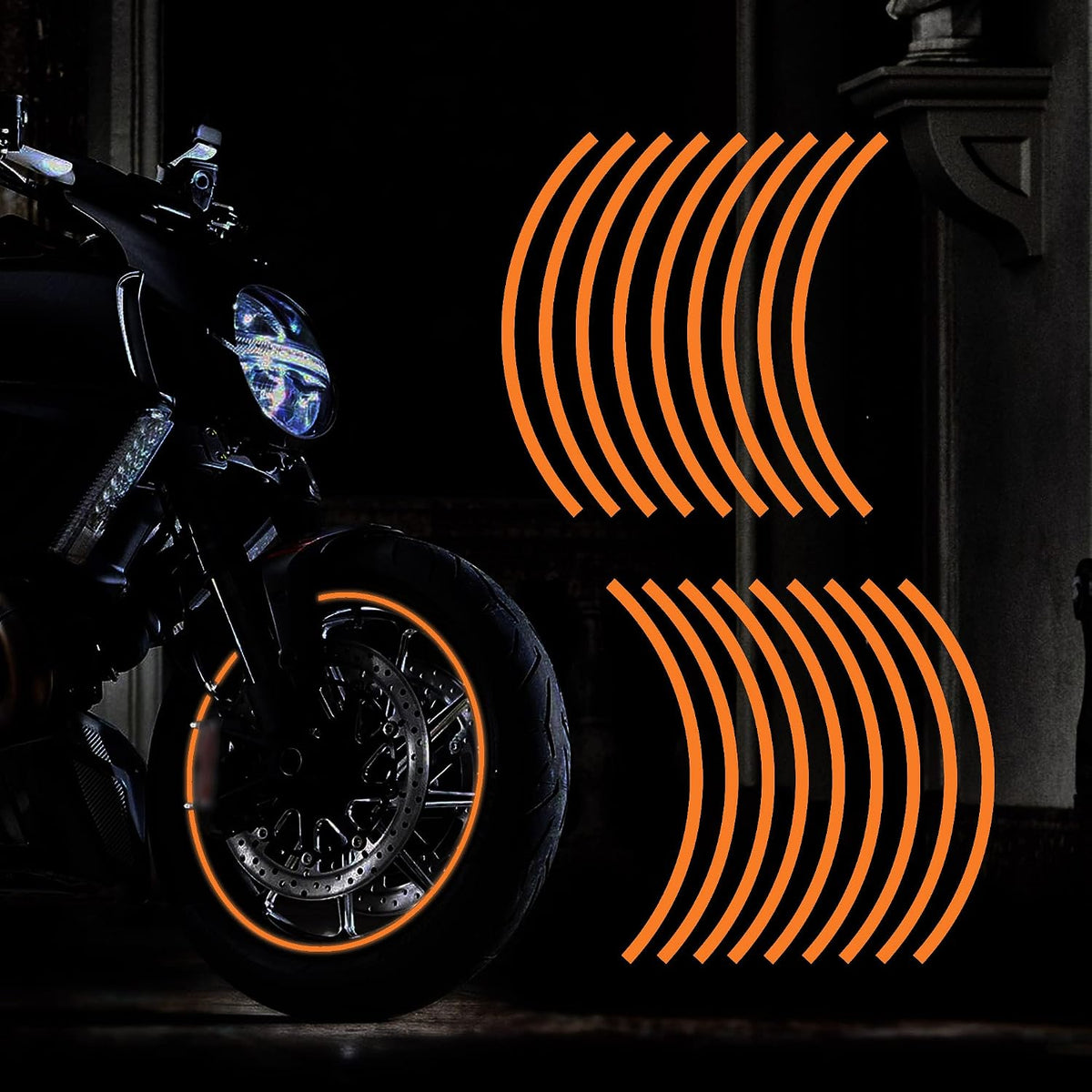 16''-17'' Reflective Wheel Rim Stripe Decal for Motorcycle, Car, Cycling, Bike