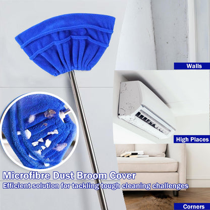 4 Pcs Broom Cloth Covers Wet or Dry Cleaning Mops with Adjustable Drawstring Closure