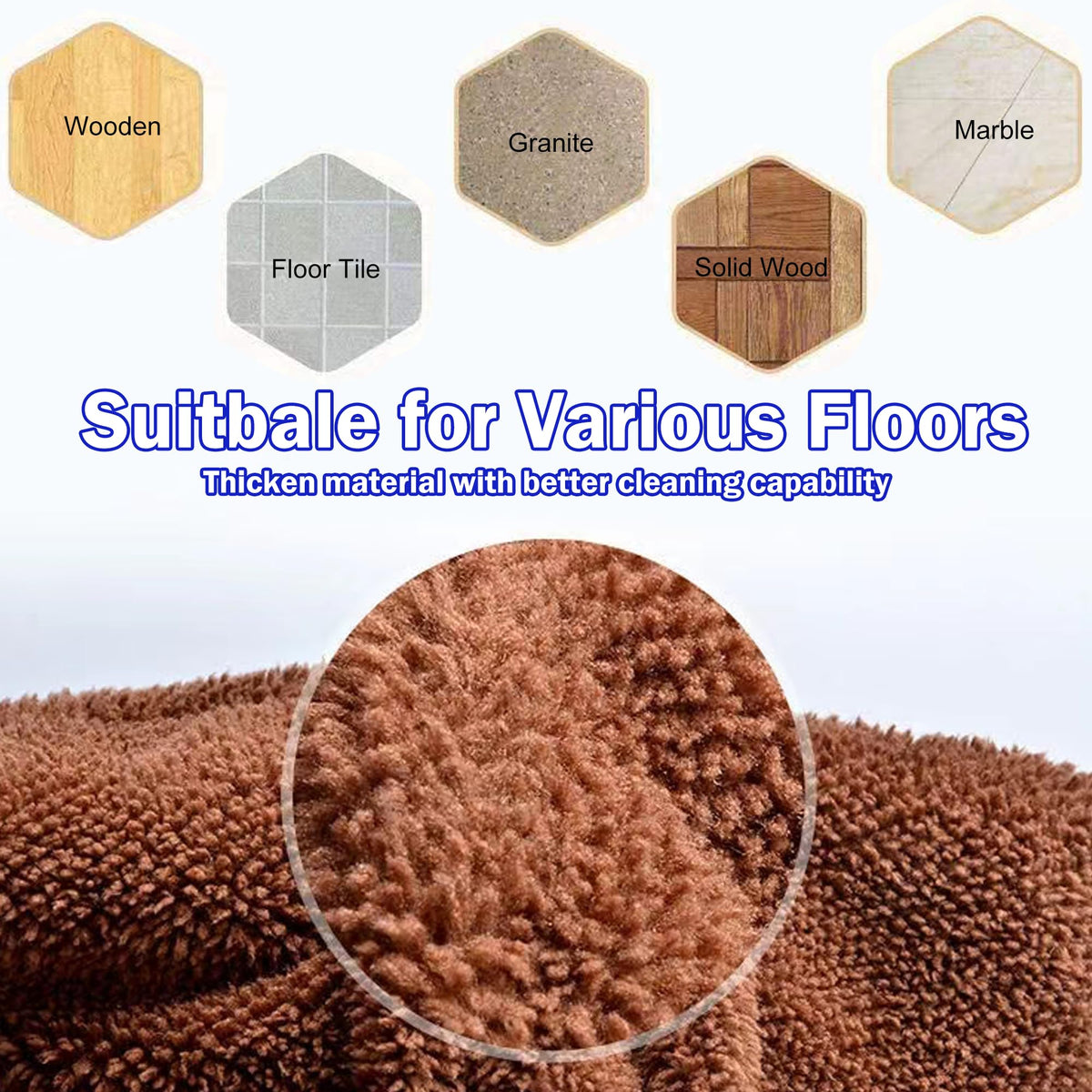 4 Pcs Broom Cloth Covers Wet or Dry Cleaning Mops with Adjustable Drawstring Closure