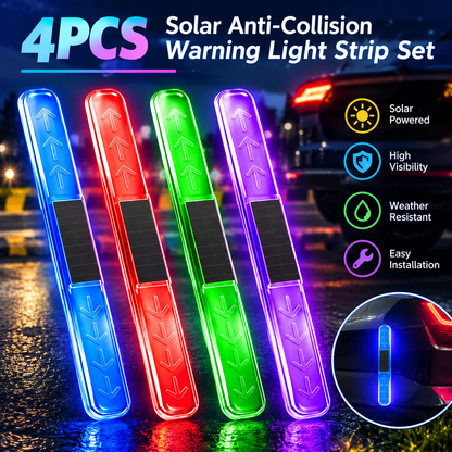 4-Piece Solar Anti-Collision Warning Light Strip Set