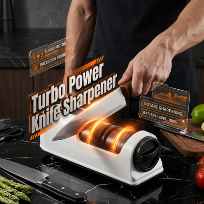 🔪3-Stage Electric & Manual Knife Sharpener-Bring Back the Sharp! 🍅✨
