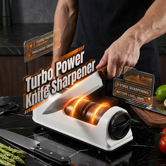 🔪3-Stage Electric & Manual Knife Sharpener-Bring Back the Sharp! 🍅✨
